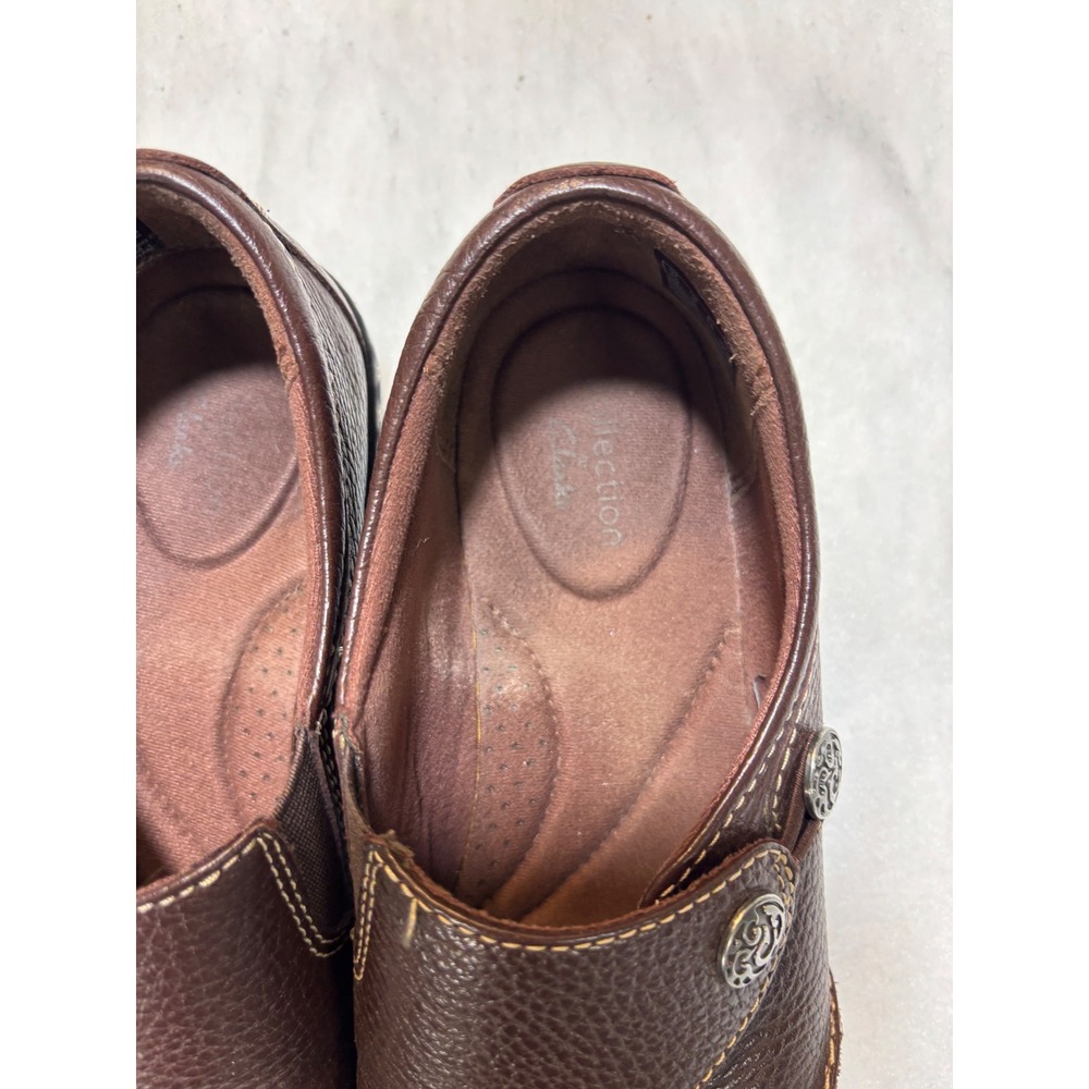 Clarkson Collection Womens Dark Brown Leather Slip On Shoes Comfort Size 6 - Picture 3 of 8